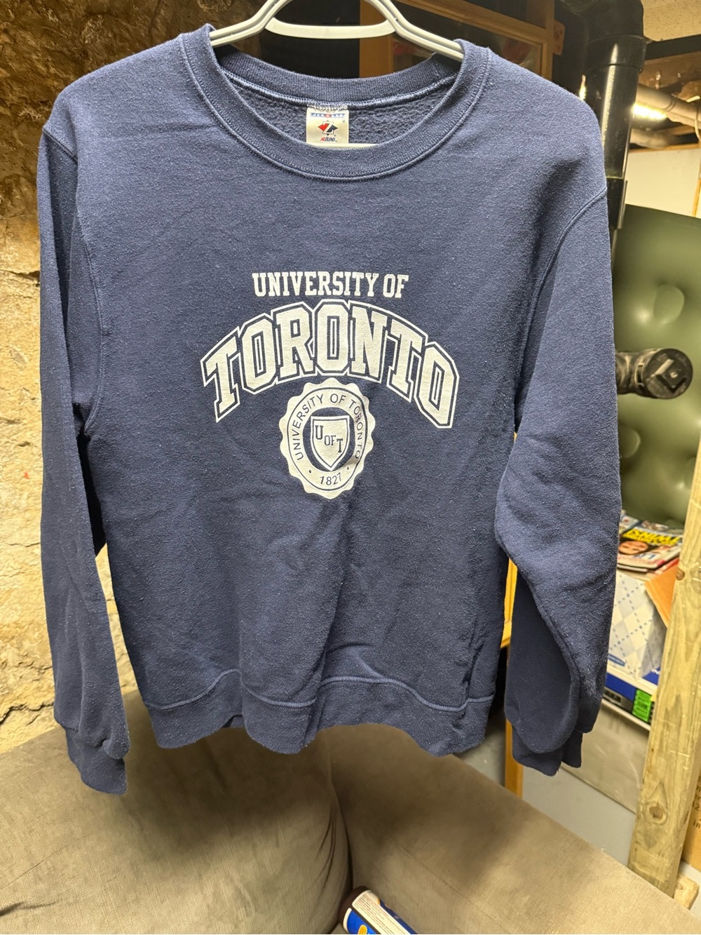 Vintage University of Toronto Crewneck Mens S Navy U of T 1827 Sweatshirt Y2K